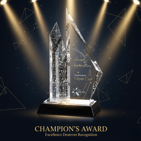 2 The Summit" - Custom Engraved Crystal Mountain Peak Award - Image 1