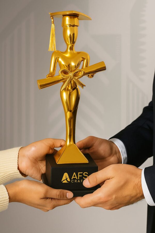 Golden Female Graduate Achievement Trophy